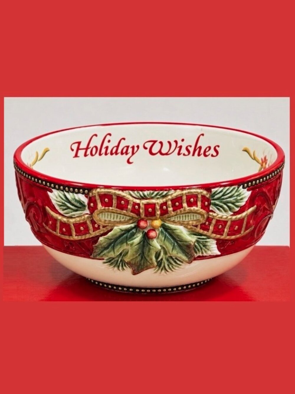 Fitz and Floyd Holiday Sentiment Bowl